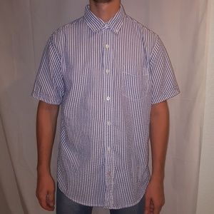 Medium Weather Proof Casual Button Down Shirt Blue